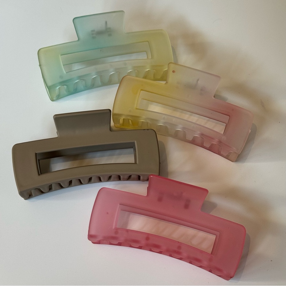 Rectangular Boxy Hair Clip Set